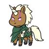 Corey (Dark magic Unicorn with bone white mane and tail)