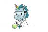 Science Unicorn with a Rainbow Horn